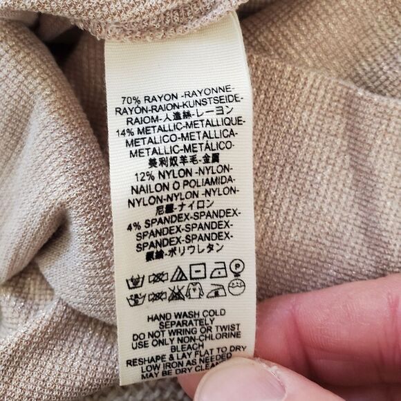 ✨ FREE PEOPLE ✨ Glam Metallic Shimmer Turtleneck Sweater - [Medium in Champagne] - Picture 13 of 13